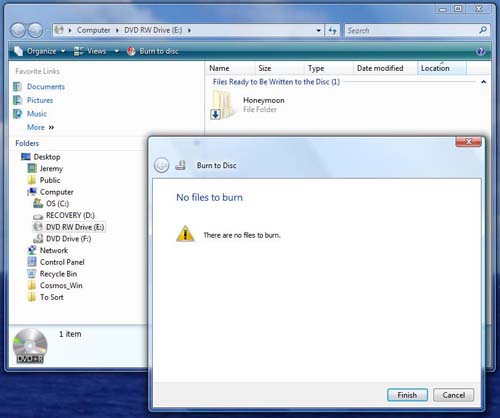 Windows Vista DVD Burning Error - Small